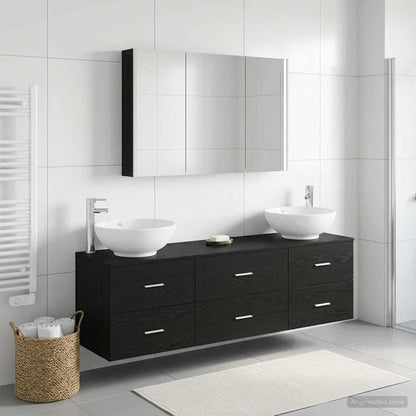 vidaXL Bathroom Furniture Set 4 pcs Black Oak 4