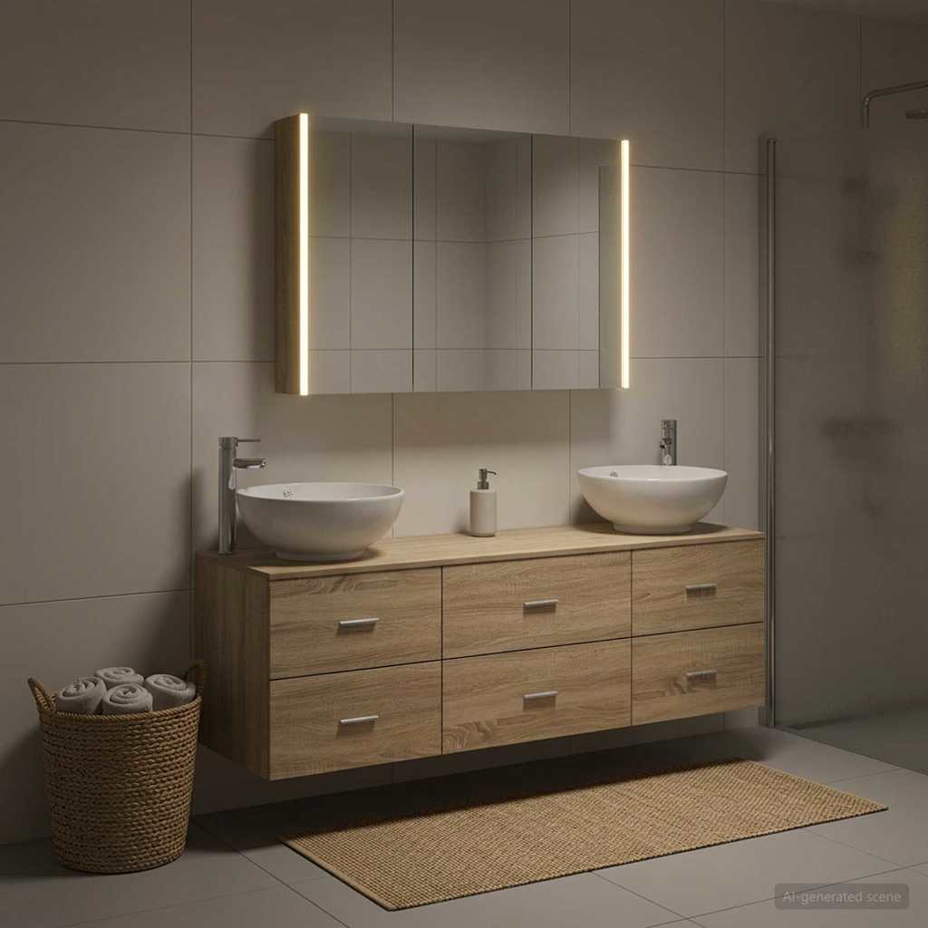 vidaXL Bathroom Furniture Set 4 pcs Sonoma Oak 4