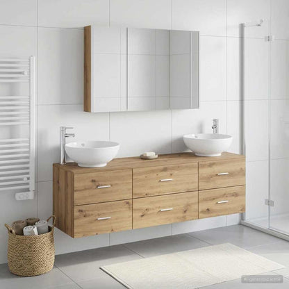 vidaXL Bathroom Furniture Set 4 pcs Artisan Oak 1