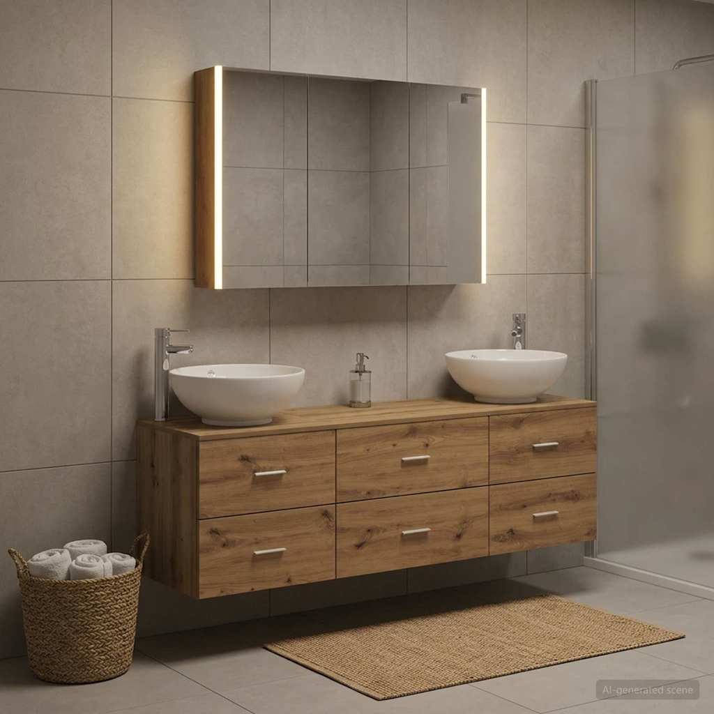 vidaXL Bathroom Furniture Set 4 pcs Artisan Oak 4