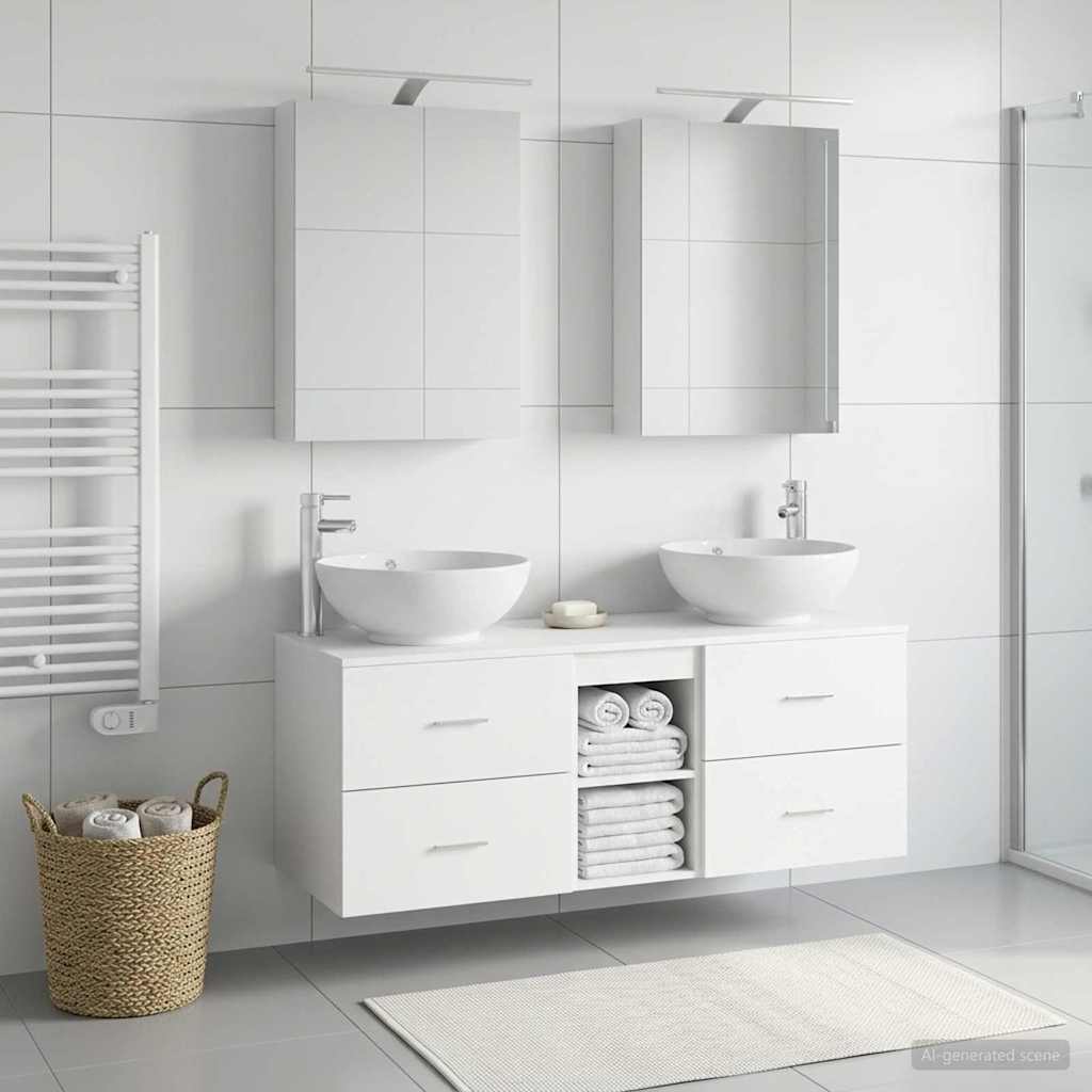Bathroom Furniture Set 5 pcs 50 x 14.5 x 70 cm White