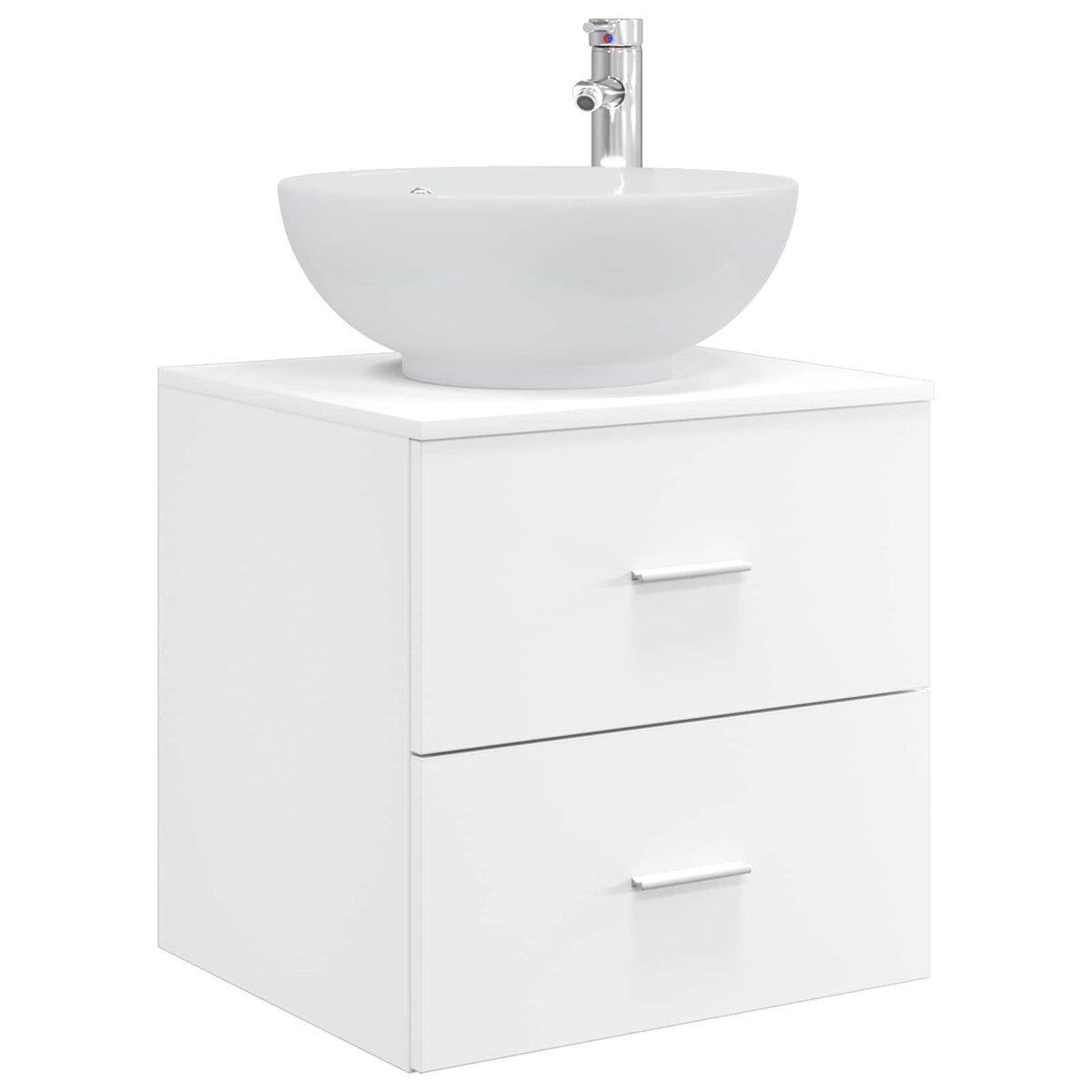 vidaXL Bathroom Furniture Set 5 pcs White Engineered Wood and Glass 5