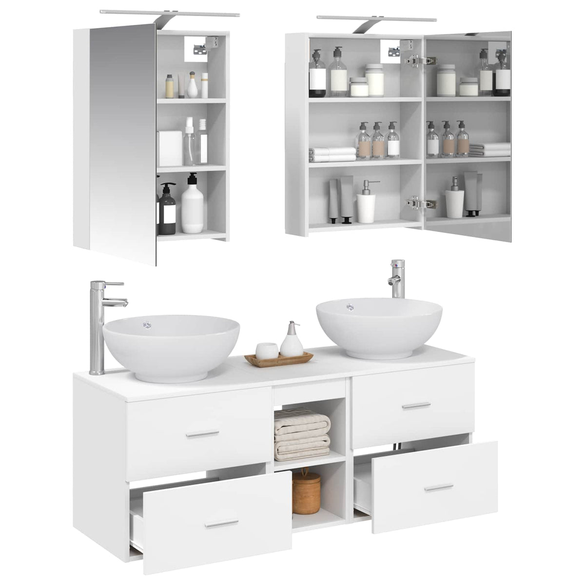 Bathroom Furniture Set 5 pcs 50 x 14.5 x 70 cm White