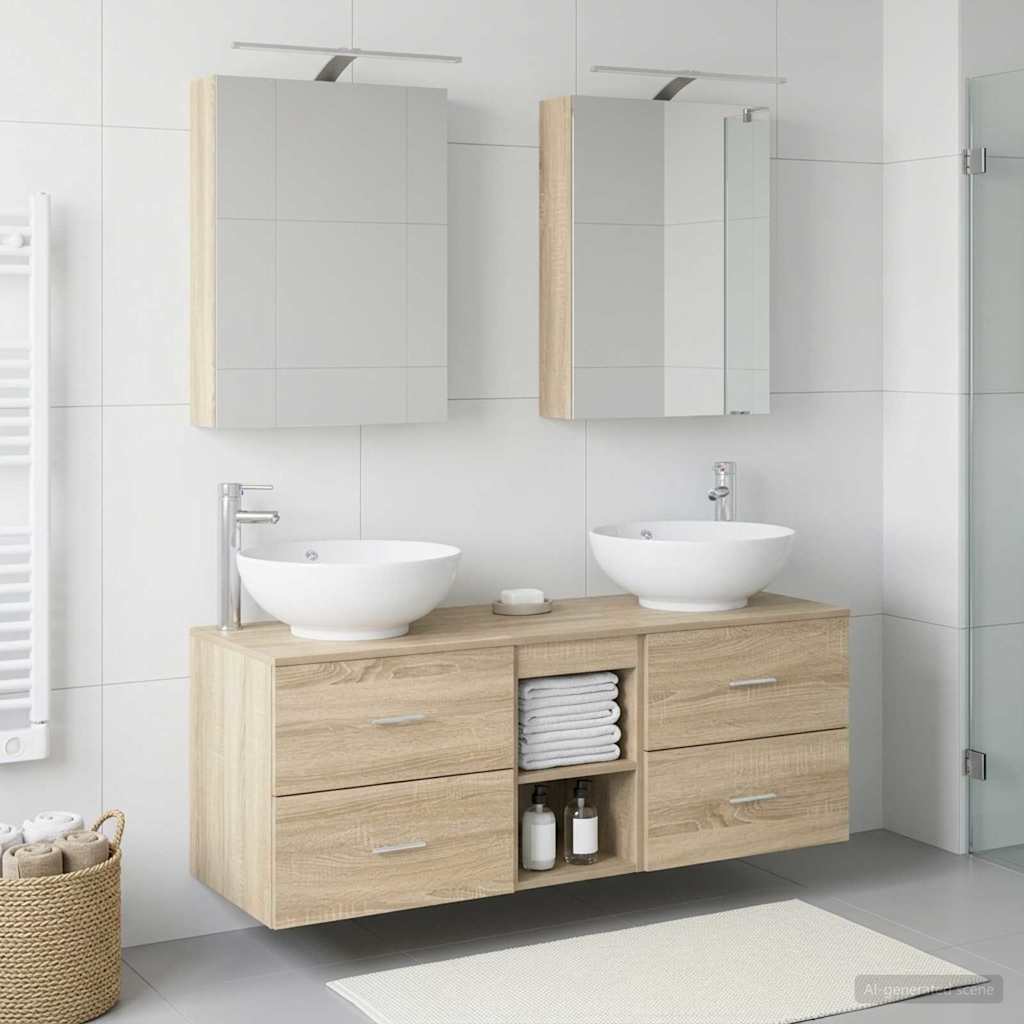 vidaXL Bathroom Furniture Set 5 pcs Sonoma Oak 1