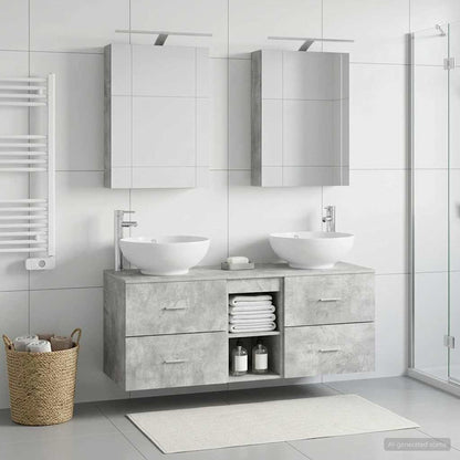 vidaXL Bathroom Furniture Set 5 pcs Concrete Grey 1