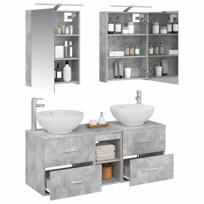 vidaXL Bathroom Furniture Set 5 pcs Concrete Grey 3