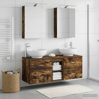 Bathroom Furniture Set 5 pcs 50 x 14.5 x 70 cm Smoked oak