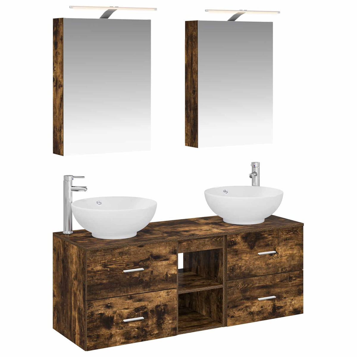 Bathroom Furniture Set 5 pcs 50 x 14.5 x 70 cm Smoked oak