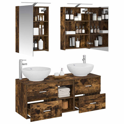 Bathroom Furniture Set 5 pcs 50 x 14.5 x 70 cm Smoked oak