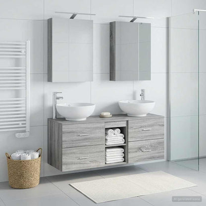 vidaXL Bathroom Furniture Set 5 pcs Grey Sonoma 4