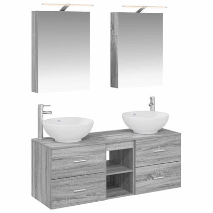 vidaXL Bathroom Furniture Set 5 pcs Grey Sonoma 2