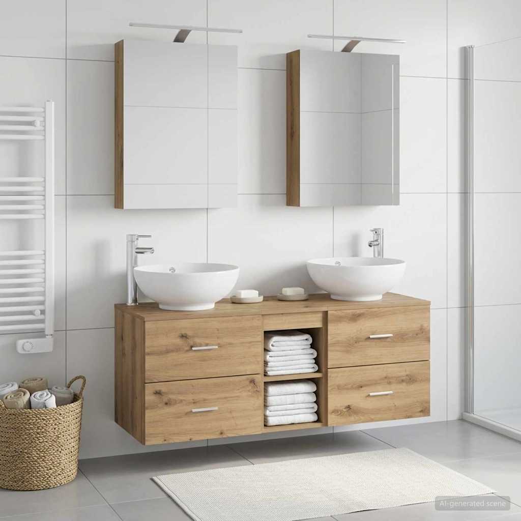 vidaXL Bathroom Furniture Set 5 pcs Artisan Oak 4