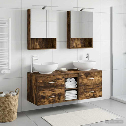 vidaXL Bathroom Furniture Set 5 pcs Smoked Oak 1