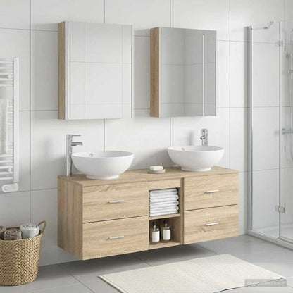 vidaXL Bathroom Furniture Set 5 pcs Sonoma Oak 1