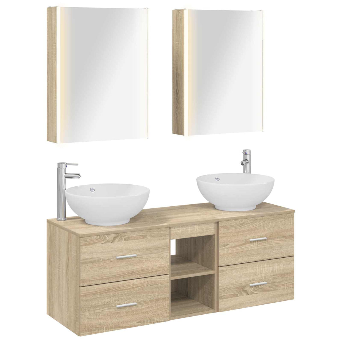 vidaXL Bathroom Furniture Set 5 pcs Sonoma Oak 2