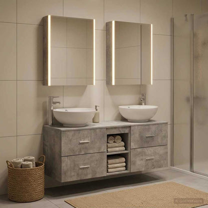 vidaXL Bathroom Furniture Set 5 pcs Concrete Grey 4