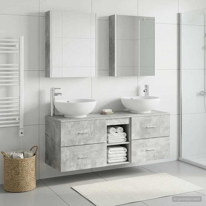 vidaXL Bathroom Furniture Set 5 pcs Concrete Grey 1