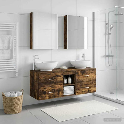 vidaXL Bathroom Furniture Set 5 pcs Smoked Oak 1