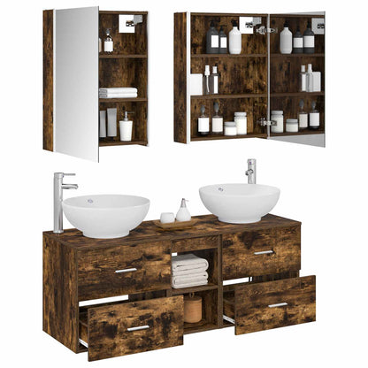 vidaXL Bathroom Furniture Set 5 pcs Smoked Oak 3
