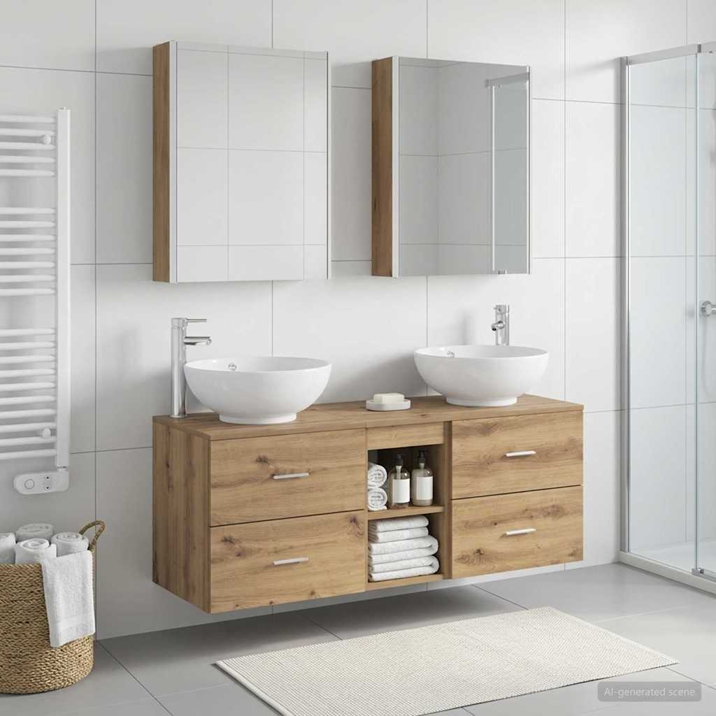 vidaXL Bathroom Furniture Set 5 pcs Artisan Oak 1