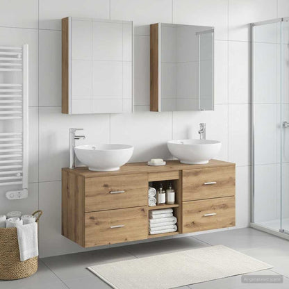 vidaXL Bathroom Furniture Set 5 pcs Artisan Oak 1