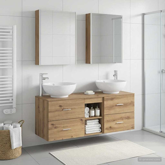 Bathroom Furniture Set 5 pcs 53 x 15.5 x 70 cm Artisan oak