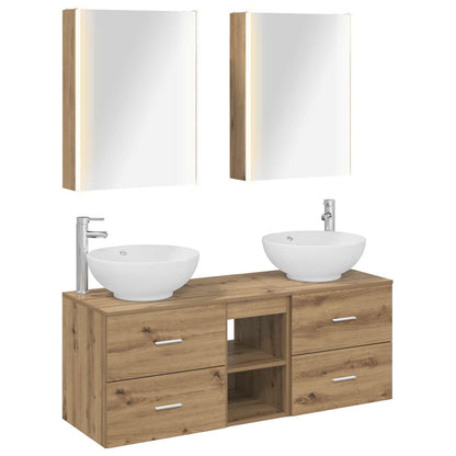 vidaXL Bathroom Furniture Set 5 pcs Artisan Oak 2