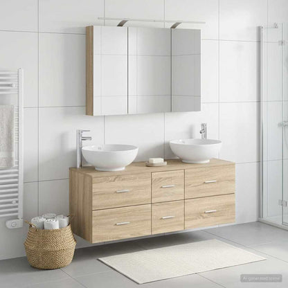 vidaXL Bathroom Furniture Set 4 pcs Sonoma Oak 4