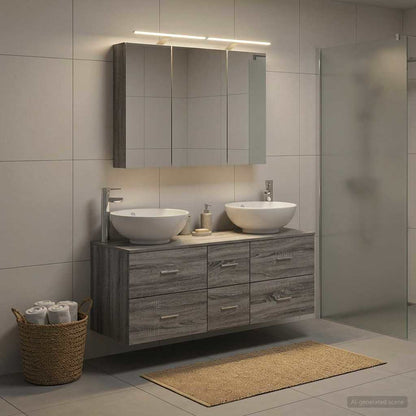 vidaXL Bathroom Furniture Set 4 pcs Grey Sonoma 1