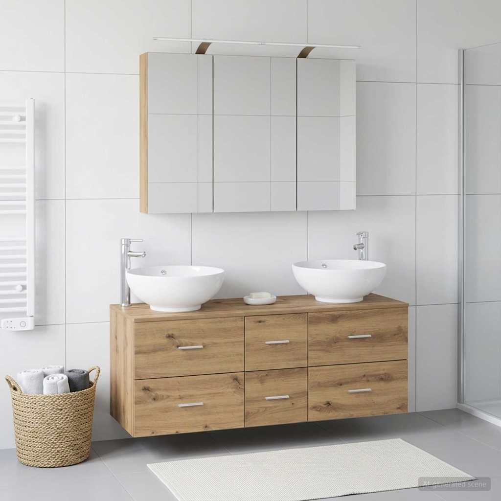 vidaXL Bathroom Furniture Set 4 pcs Artisan Oak 4