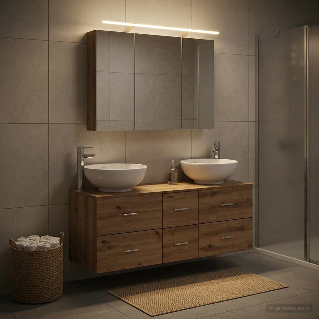 vidaXL Bathroom Furniture Set 4 pcs Artisan Oak 1