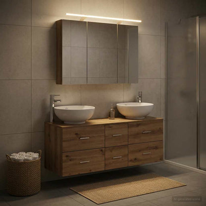 vidaXL Bathroom Furniture Set 4 pcs Artisan Oak 1