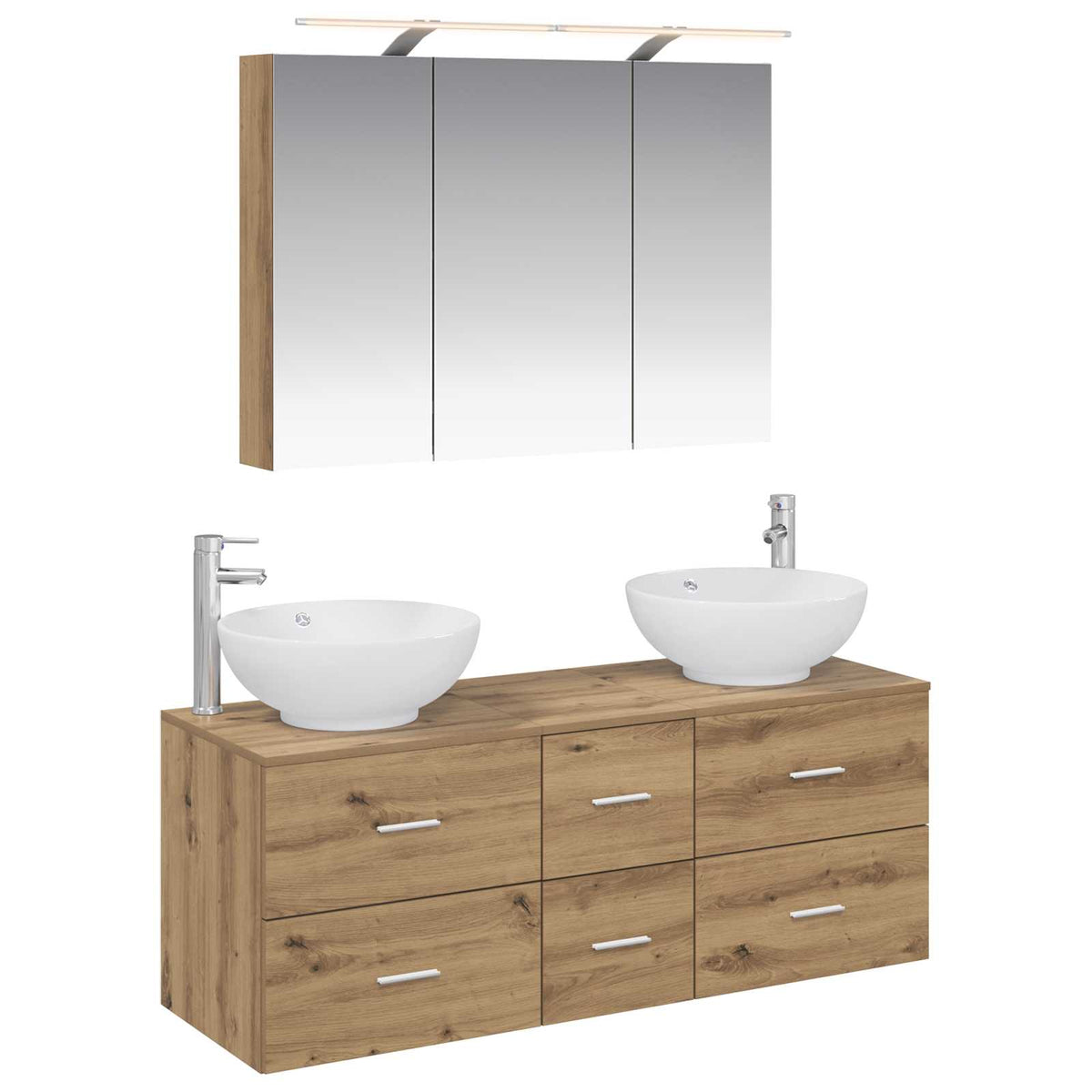 vidaXL Bathroom Furniture Set 4 pcs Artisan Oak 2