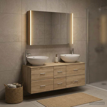 vidaXL Bathroom Furniture Set 4 pcs Sonoma Oak 1