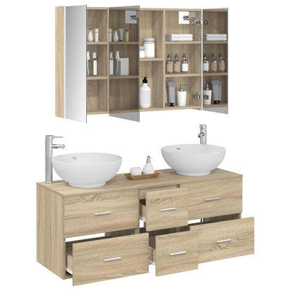 vidaXL Bathroom Furniture Set 4 pcs Sonoma Oak 3