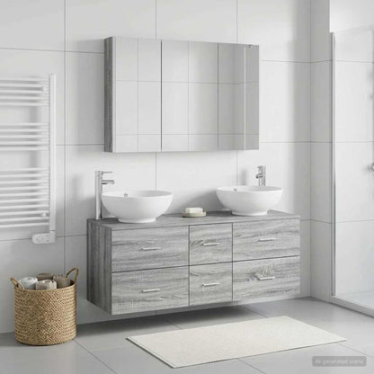 vidaXL Bathroom Furniture Set 4 pcs Grey Sonoma 4