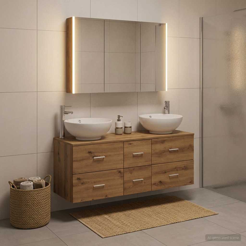 vidaXL Bathroom Furniture Set 4 pcs Artisan Oak 4