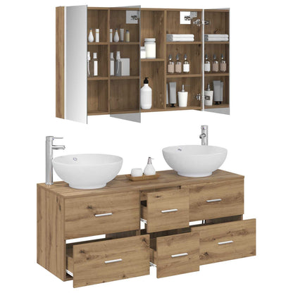 vidaXL Bathroom Furniture Set 4 pcs Artisan Oak 3