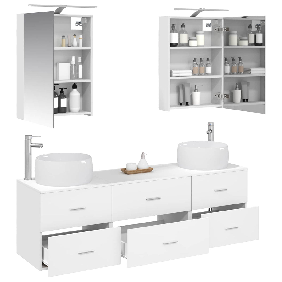 Bathroom Furniture Set 5 pcs 50 x 14.5 x 70 cm White
