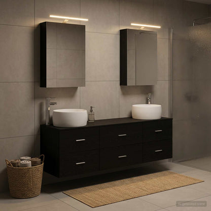 vidaXL Bathroom Furniture Set 5 pcs Black Oak 1