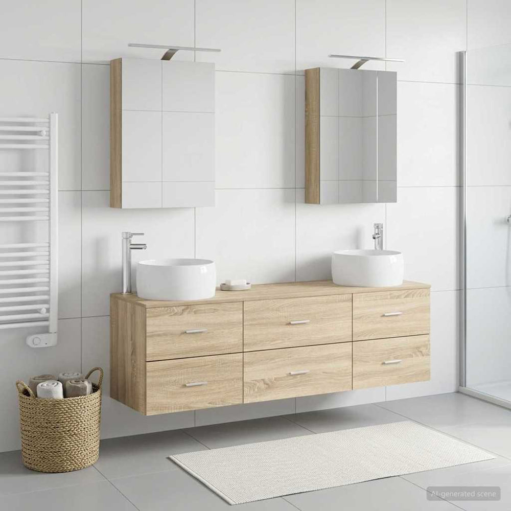 vidaXL Bathroom Furniture Set 5 pcs Sonoma Oak