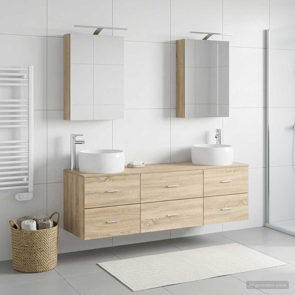 vidaXL Bathroom Furniture Set 5 pcs Sonoma Oak 1