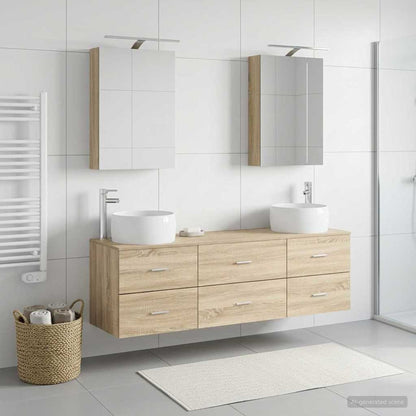 vidaXL Bathroom Furniture Set 5 pcs Sonoma Oak 1