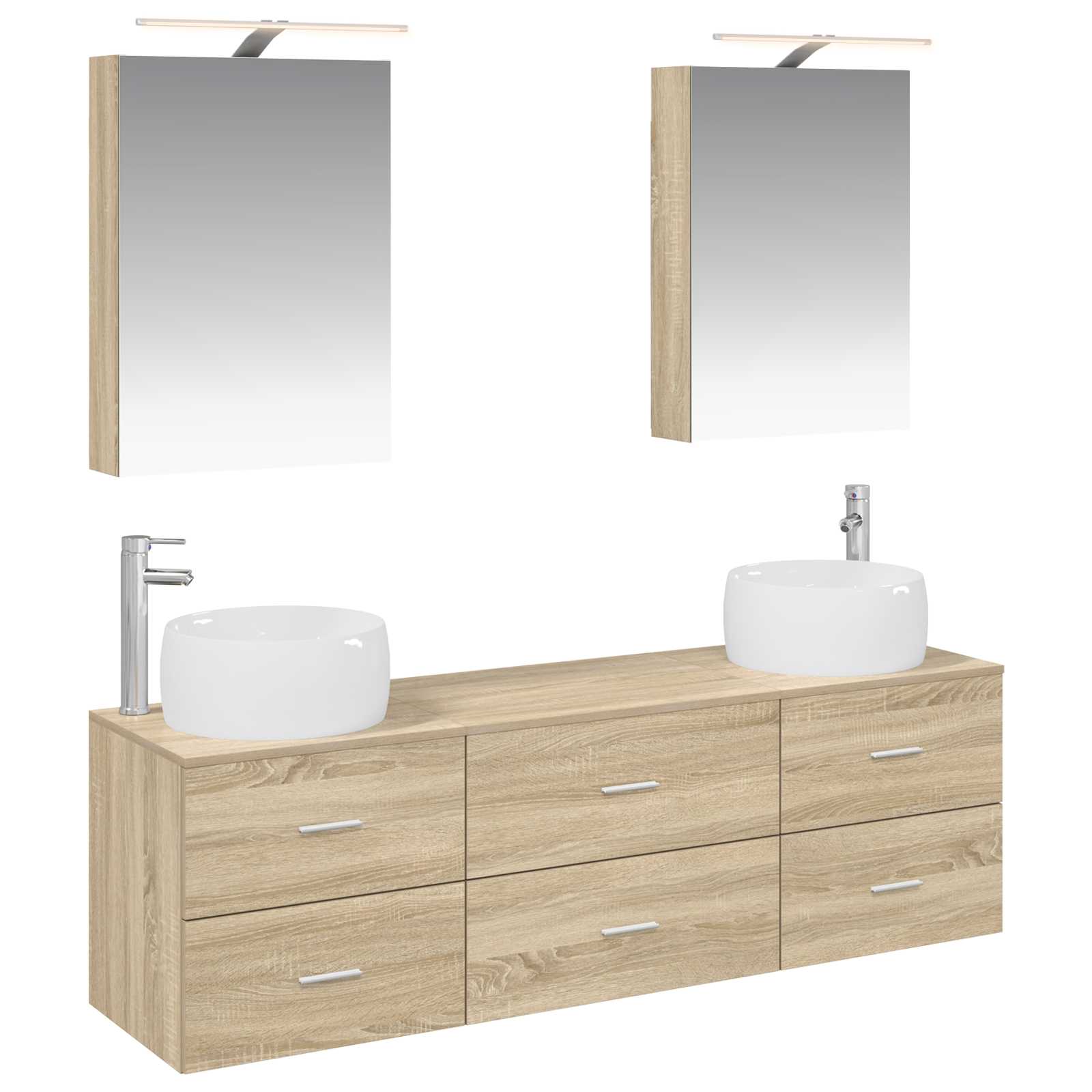 vidaXL Bathroom Furniture Set 5 pcs Sonoma Oak 2