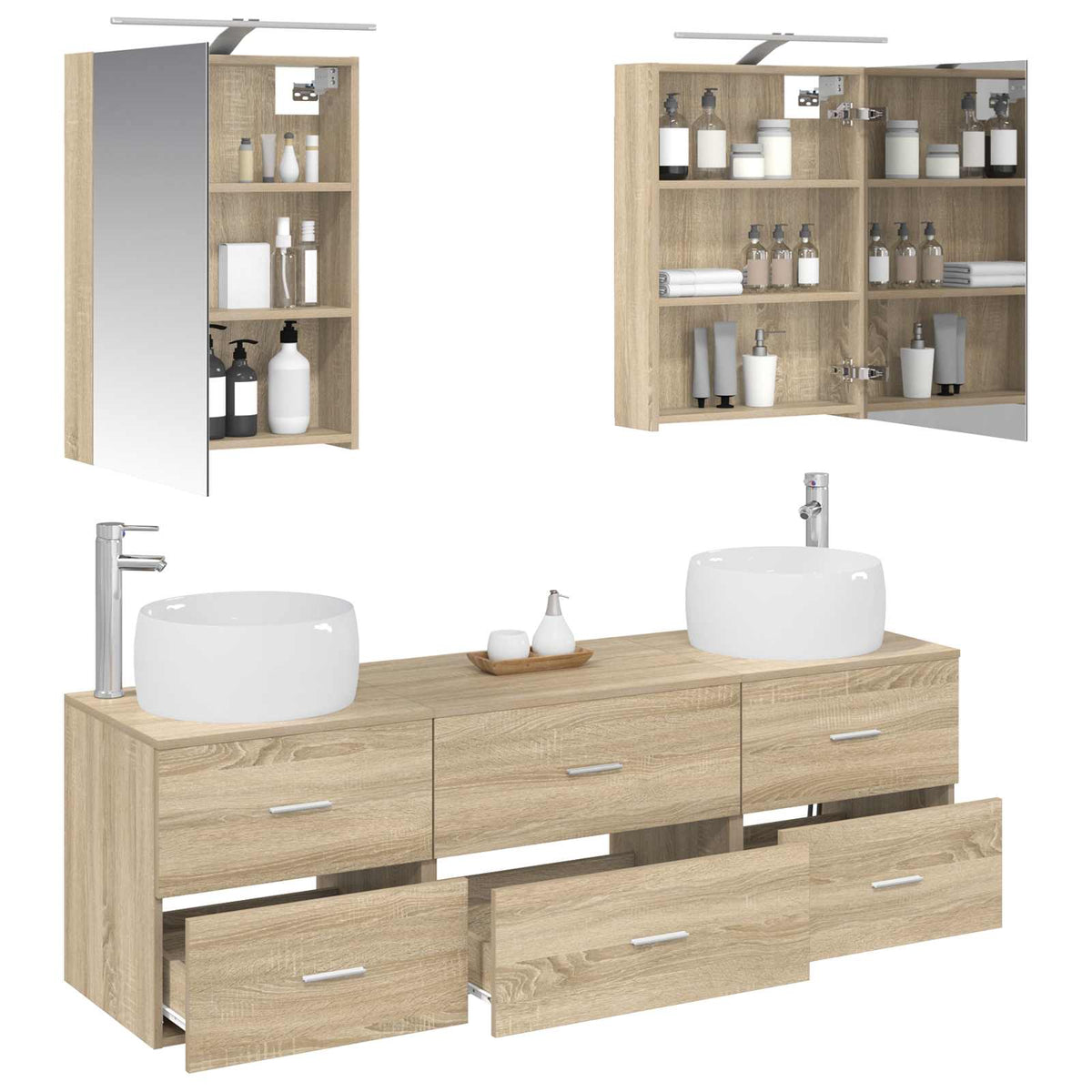 Bathroom Furniture Set 5 pcs 50 x 14.5 x 70 cm Sonoma oak