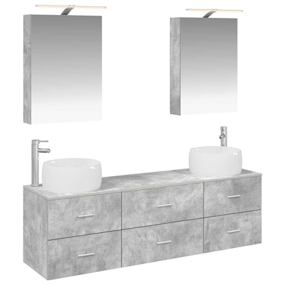 vidaXL Bathroom Furniture Set 5 pcs Concrete Grey 2