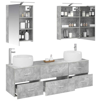 vidaXL Bathroom Furniture Set 5 pcs Concrete Grey 3