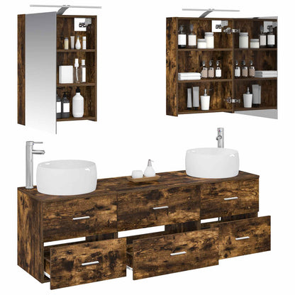 vidaXL Bathroom Furniture Set 5 pcs Smoked Oak 3