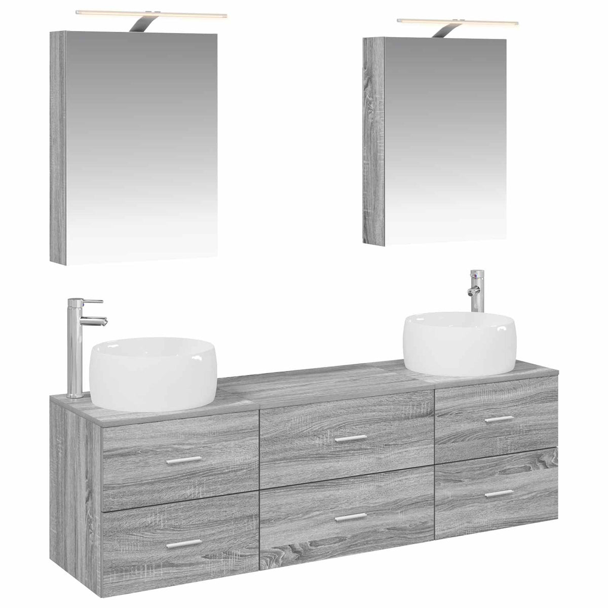 Bathroom Furniture Set 5 pcs 50 x 14.5 x 70 cm Grey sonoma