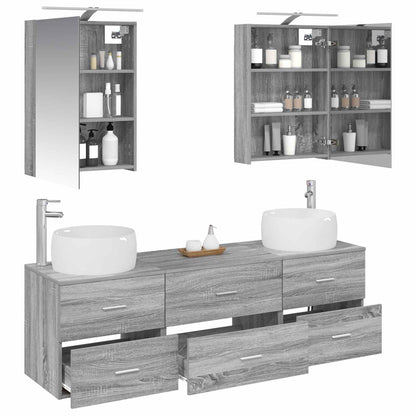 vidaXL Bathroom Furniture Set 5 pcs Grey Sonoma 3